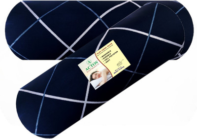 ACTOS Microfibre Geometric Bolster Pack of 2(Dark Blue)