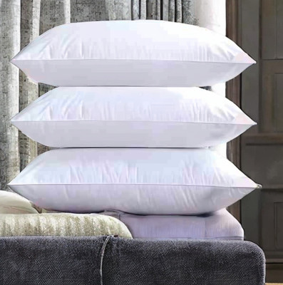 GUNVAR INDIA PRIVATE LIMITED LUXURY Polyester Fibre Solid Sleeping Pillow Pack of 3(White)