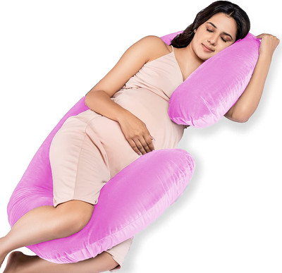 Daddy Cool Microfibre Solid Pregnancy Pillow Pack of 1(Pink)
