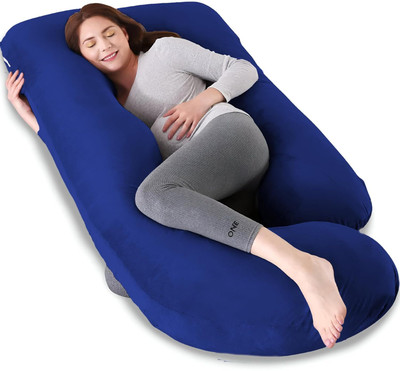 Mojo J Shape Microfiber Solid Pregnancy Pillow Microfibre Solid Pregnancy Pillow Pack of 1(Blue)