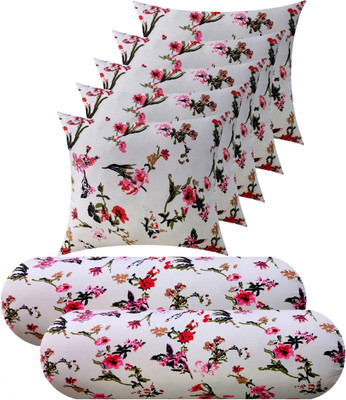 Changers Microfibre Bolster Pack of 7 Floral(White)