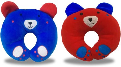 InEffable Cotton Animals Baby Pillow Pack of 2(Blue, Red)