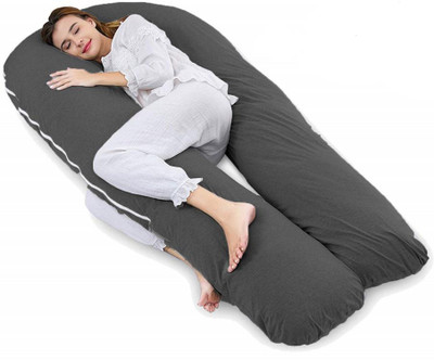 Mom's Moon Extra Long pergnancy pillow Microfibre Solid Body Pillow Pack of 1(Grey)