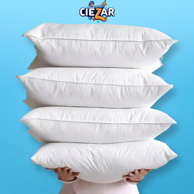 CIEZAR Cotton Sleeping Pillow Pack of 4 Solid Luxury(White)
