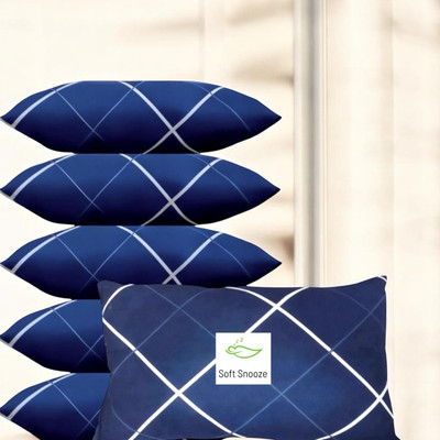 SOFT SNOOZE Soft Luxury Microfibre Abstract Sleeping Pillow Pack of 6(Blue)