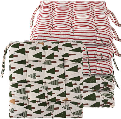 KUBER INDUSTRIES Microfibre Abstract Chair Pad Pack of 6(Maroon, Green)