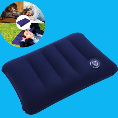 Jantrex Air Travel Pillow Pack of 1 Solid Inflatable Cushion Lightweight Pillow Portable Soft Pillow for Travel and Home(Blue)