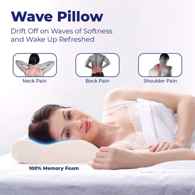 RELAX COMPANY Memory Foam Orthopedic Bed Pillow for Sleeping & Neck Pain Relief Suitable Memory Foam Solid Orthopaedic Pillow Pack of 1(White)