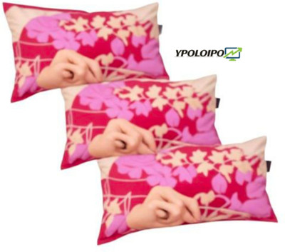 YPOLOIPO Polyester Fibre Sleeping Pillow Pack of 3 Abstract LUXURY(Pink)
