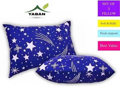 YABAN LUXURY Microfibre Abstract, Solid Sleeping Pillow Pack of 2(Blue)