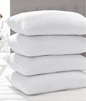 RomancePillow Polyester Fibre Solid Sleeping Pillow Pack of 4(White)