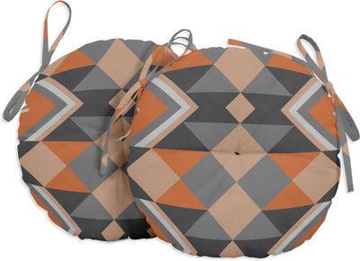 Vargottam Polyester Fibre Geometric Chair Pad Pack of 2(Gray)