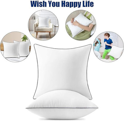 FurniGully Microfibre Cushion Pack of 2 Solid(White)