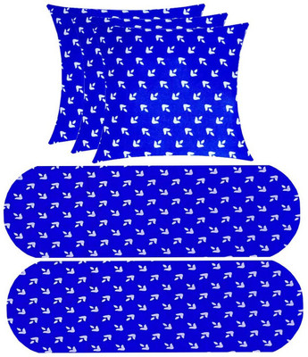 PALVIT Microfibre Abstract Bolster Pack of 5(Blue)