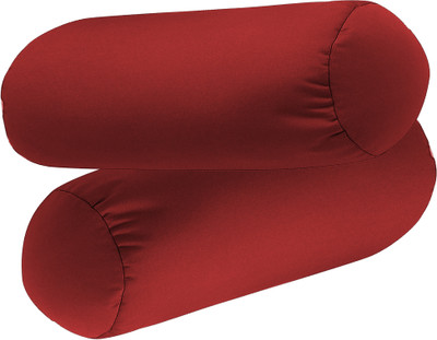 Linenovation Microfibre Solid Bolster Pack of 2(Red)