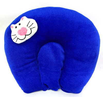 Ducudu U Shape Mustard Seeds, Cotton Toons & Characters Baby Pillow Pack of 1(Blue U Shape)