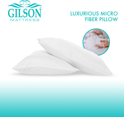 Gilson Luxurious Microfiber 17x27 Inch Microfibre Solid Sleeping Pillow Pack of 2(White)