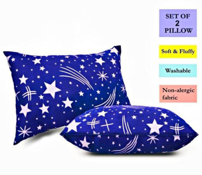 YPOLOIPO LUXURY Polyester Fibre Abstract Sleeping Pillow Pack of 2(Blue)
