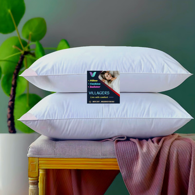 Gaulpastore LUXURY Polyester Fibre Abstract Sleeping Pillow Pack of 2(White)