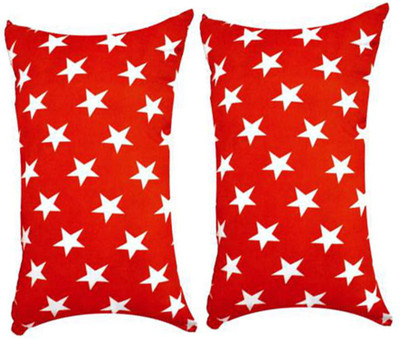 brightjex Microfibre Solid Sleeping Pillow Pack of 2(Red Star)