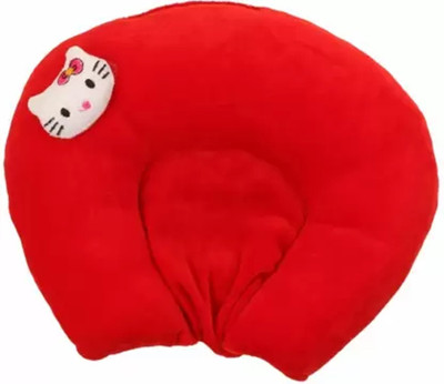 BabeDesk Microfibre Baby Pillow Pack of 1 Animals BABY SEED PILLOW, Pillow for Newborn Baby-Round Head Shaping Pillow, 0-12 Months(Red)