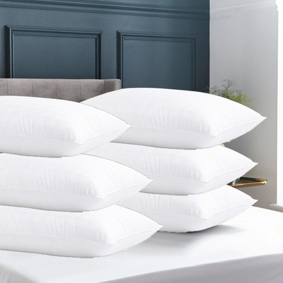 ADBENI HOME Microfibre Solid Cushion Pack of 6(White)