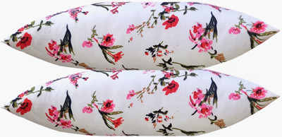 ACTOS Microbeads Floral Sleeping Pillow Pack of 2(White)
