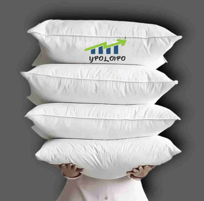 YPOLOIPO Polyester Fibre Sleeping Pillow Pack of 4 Solid LUXURY(White)