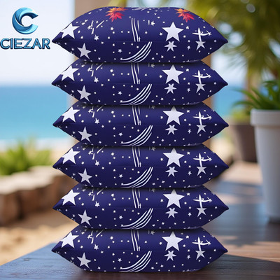 CIEZAR Microfibre Sleeping Pillow Pack of 6 Solid(Blue)