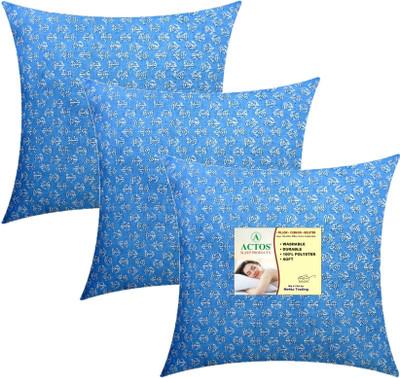 ACTOS Microfibre Floral Cushion Pack of 3(Light Blue)