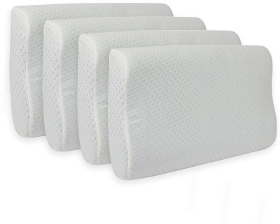 Sleepsia Orthopedic Ventilated Sleeping Pillow for Back & Neck Pain - Memory Foam Solid Orthopaedic Pillow Pack of 4(White)