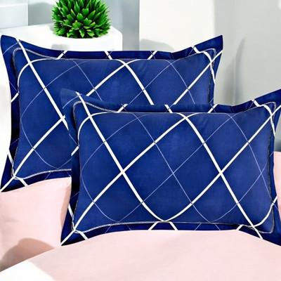 GZZZSD Microfibre Solid Sleeping Pillow Pack of 2(Blue)