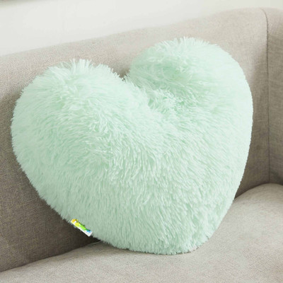 Cyuteenuts Fur cushion Microfibre Solid Cushion Pack of 1(Aqua green)