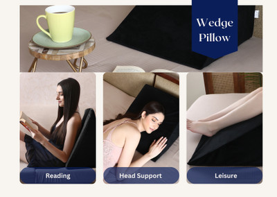 Dormyo Wedge Foam Solid Body Pillow Pack of 1(Black XL)