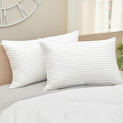 LIPONOS LUXURY Polyester Fibre Solid Sleeping Pillow Pack of 2(White)