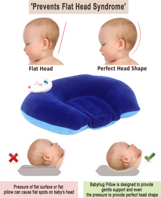 BabeDesk Mustard Seeds Baby Pillow Pack of 1 Solid Mustard Seeds Toons & Characters Baby Pillow(Blue)