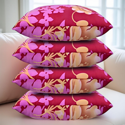 CIEZAR Microfibre Sleeping Pillow Pack of 4 Solid(Pink)