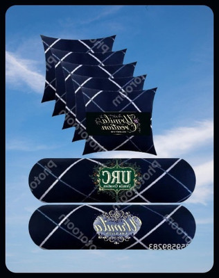 JAYOG ENTERPRISE 5 Cushion 2 Bolster Microfibre Stripes Bolster Pack of 7(Navy Blue)
