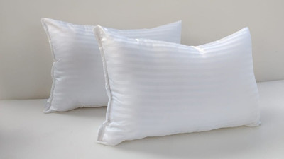 SLEEPY FEEL Microfibre Sleeping Pillow Pack of 2 Solid Soft Lightweight(White(43*68CM)