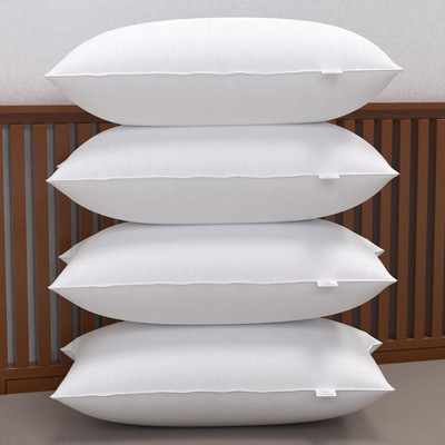 MY ARMOR Height Adjustable Microfiber Bed Pillow Set of 4 Without Cover, 26x17 Inches, Microfibre Solid Sleeping Pillow Pack of 4(White)