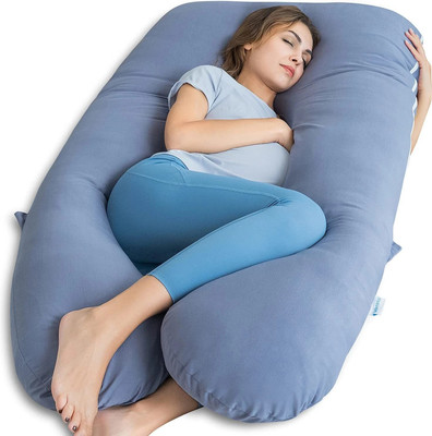 KWALITY DREAMS Luxury Polyester Fibre Solid Body Pillow Pack of 1(Blue)