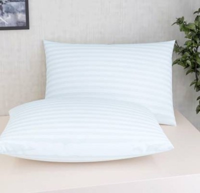 RomancePillow Microfibre Stripes Sleeping Pillow Pack of 2(White)