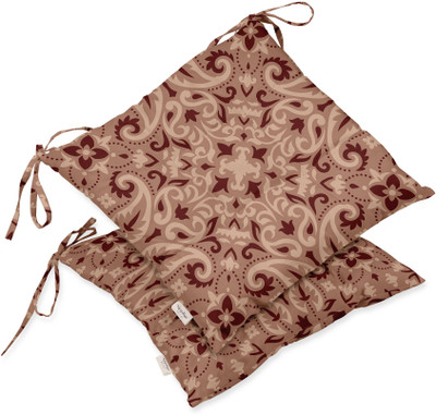 Vargottam Polyester Fibre Motifs Chair Pad Pack of 2(Dusty Pink)