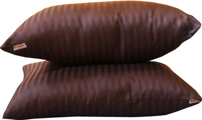 JDX 18002-2-16x24 Polyester Fibre Solid Sleeping Pillow Pack of 2(Brown)