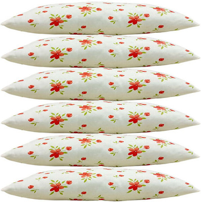 SANJU BROTHER Microfibre Floral Sleeping Pillow Pack of 6(Orange)