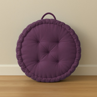 maatrikaa Cotton Floor Cushion Pack of 1 Solid Round-Tatami Cushion for Meditation, Reading, Sitting Room(18x18 Inch)(Wine)