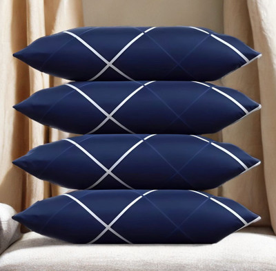 Urmila Creation Microfibre Sleeping Pillow Pack of 4 Solid LUXURY(Blue)