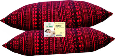 ACTOS Microfibre Abstract Sleeping Pillow Pack of 2(Maroon)