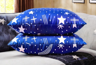 YPOLOIPO LUXURY Polyester Fibre Abstract Sleeping Pillow Pack of 2(Blue)