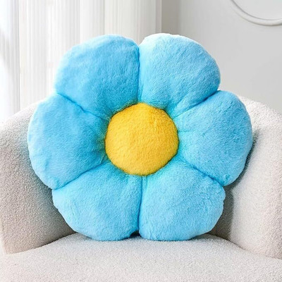 Ziraat LUXURY Polyester Fibre Floral Cushion Pack of 1(Blue)